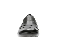 Discount Clarks May Marigold Black Leather Slip-On Dress Loafer