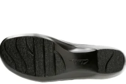 Discount Clarks May Marigold Black Leather Slip-On Dress Loafer