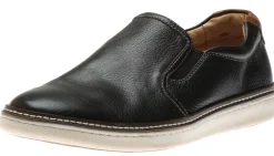 Outlet Johnston & Murphy Mcguffey Black Leather Slip-On Sneaker