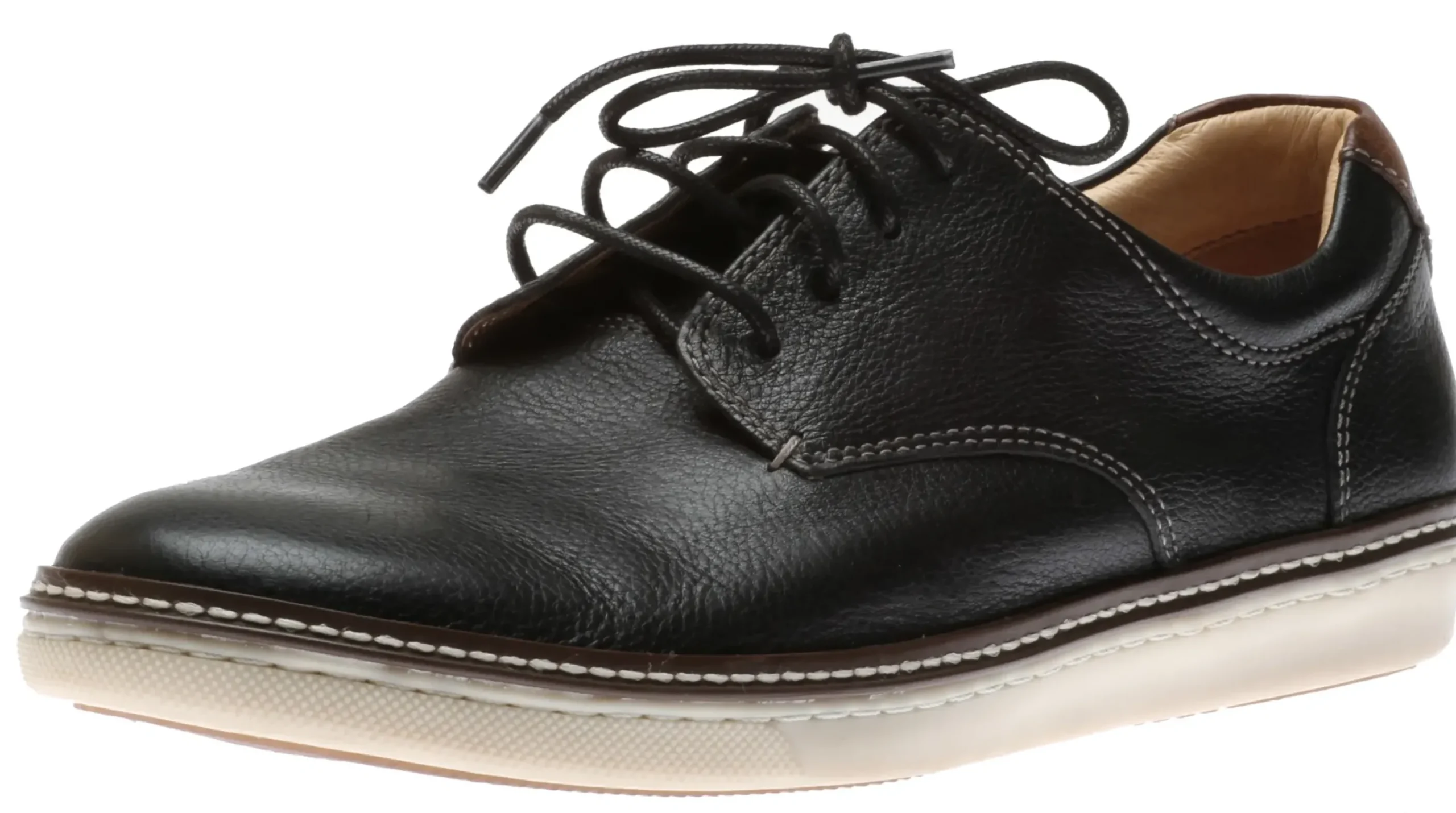 Sale Johnston & Murphy Mcguffey Plain Toe Black Leather Derby Sneaker