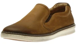 Online Johnston & Murphy Mcguffey Tan Brown Leather Slip-On Sneaker