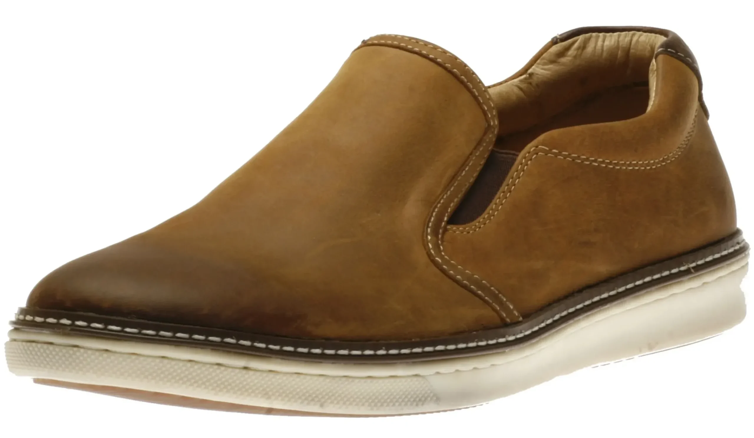 Online Johnston & Murphy Mcguffey Tan Brown Leather Slip-On Sneaker