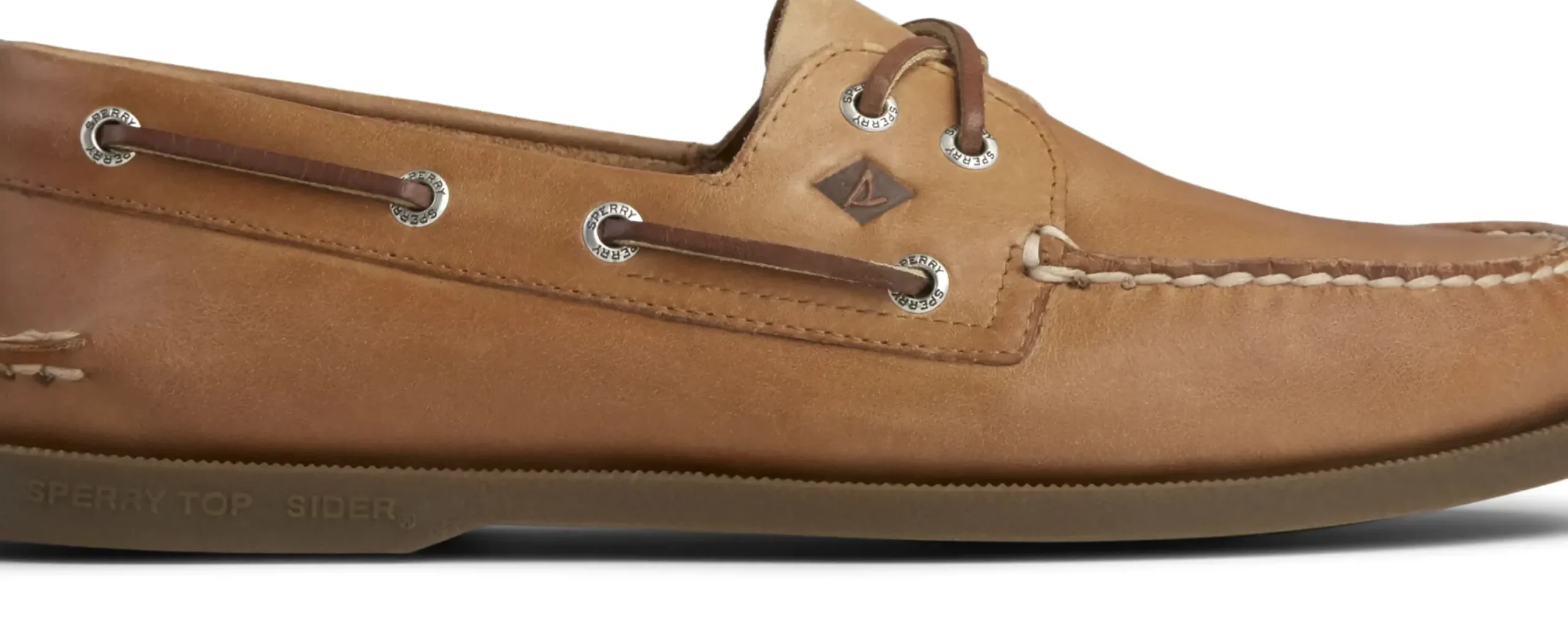 Clearance Sperry Men's Authentic Original Sahara Brown Leather Two Eye Boat Shoe
