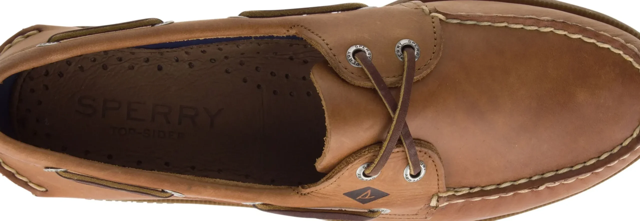 Clearance Sperry Men's Authentic Original Sahara Brown Leather Two Eye Boat Shoe