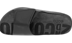 Sale Ecco Men's 2Nd Cozmo Black Leather Slide Sandal