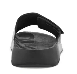 Sale Ecco Men's 2Nd Cozmo Black Leather Slide Sandal