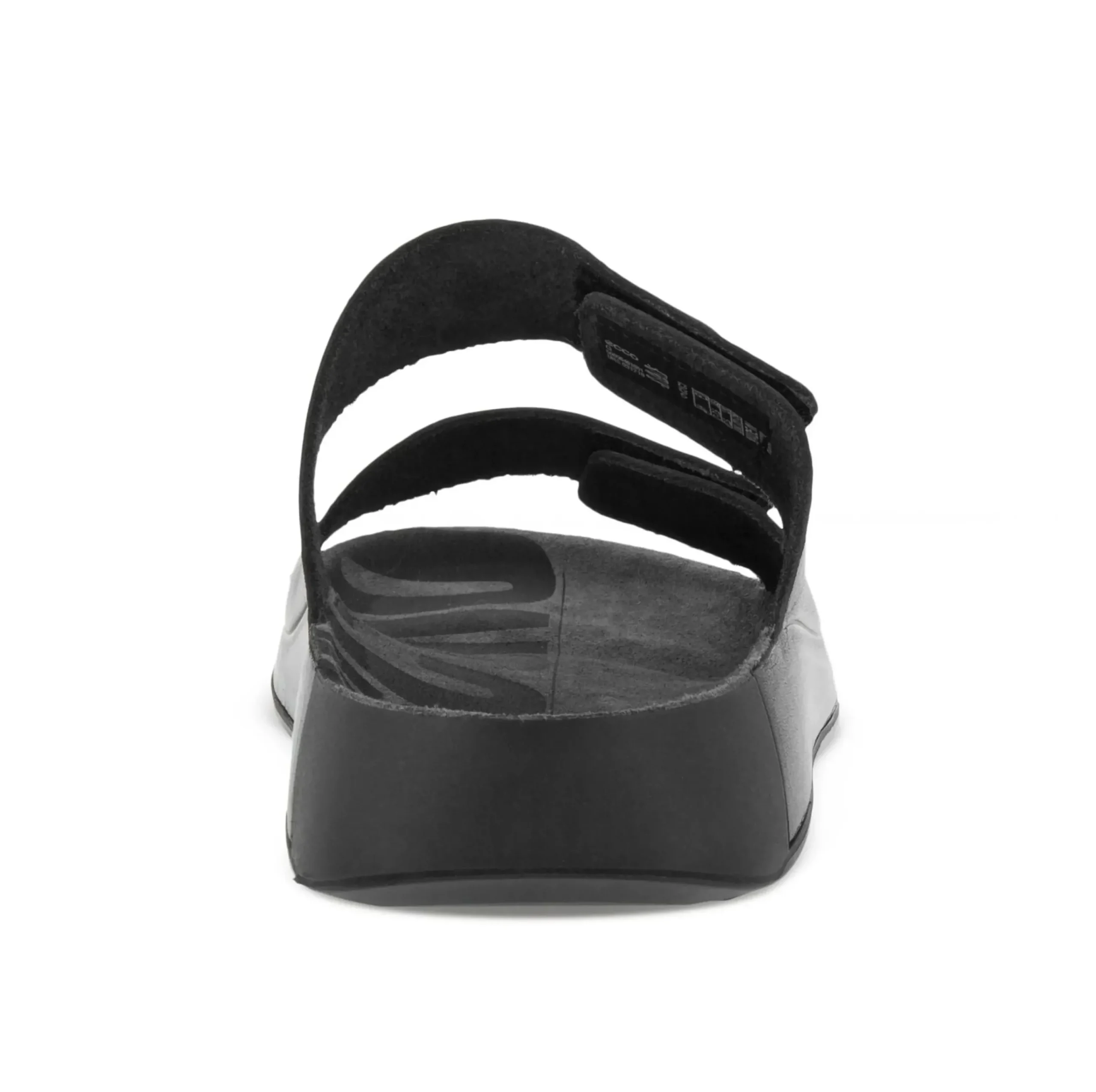 Online Ecco Men's 2Nd Cozmo Black Leather Double Strap Slide Sandal