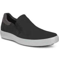 Best Ecco Men's Soft 7 Black Nubuck Leather Slip-On Sneaker