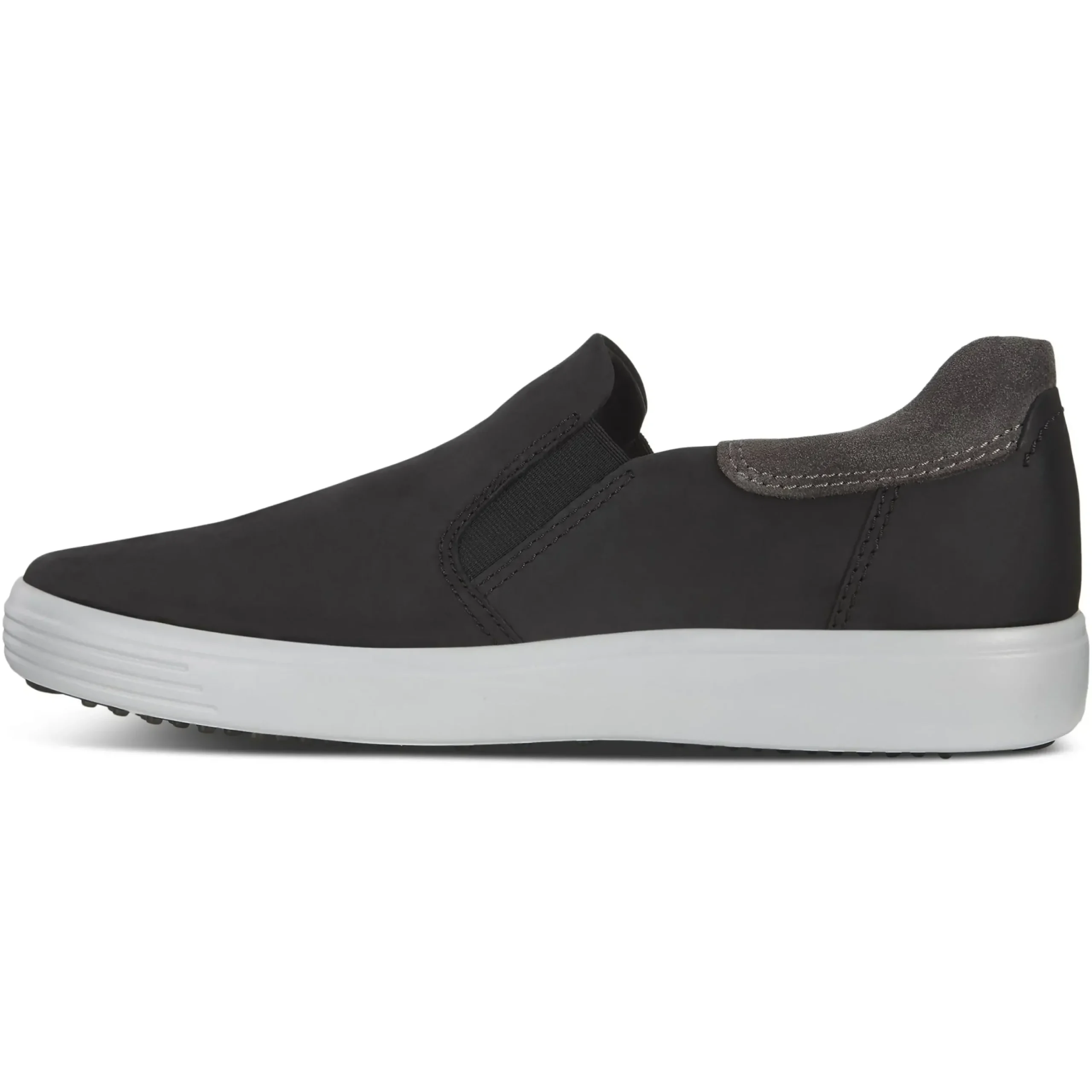 Best Ecco Men's Soft 7 Black Nubuck Leather Slip-On Sneaker