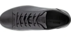 Clearance Ecco Men's Soft 7 Titanium Grey Leather Lace-Up Sneaker