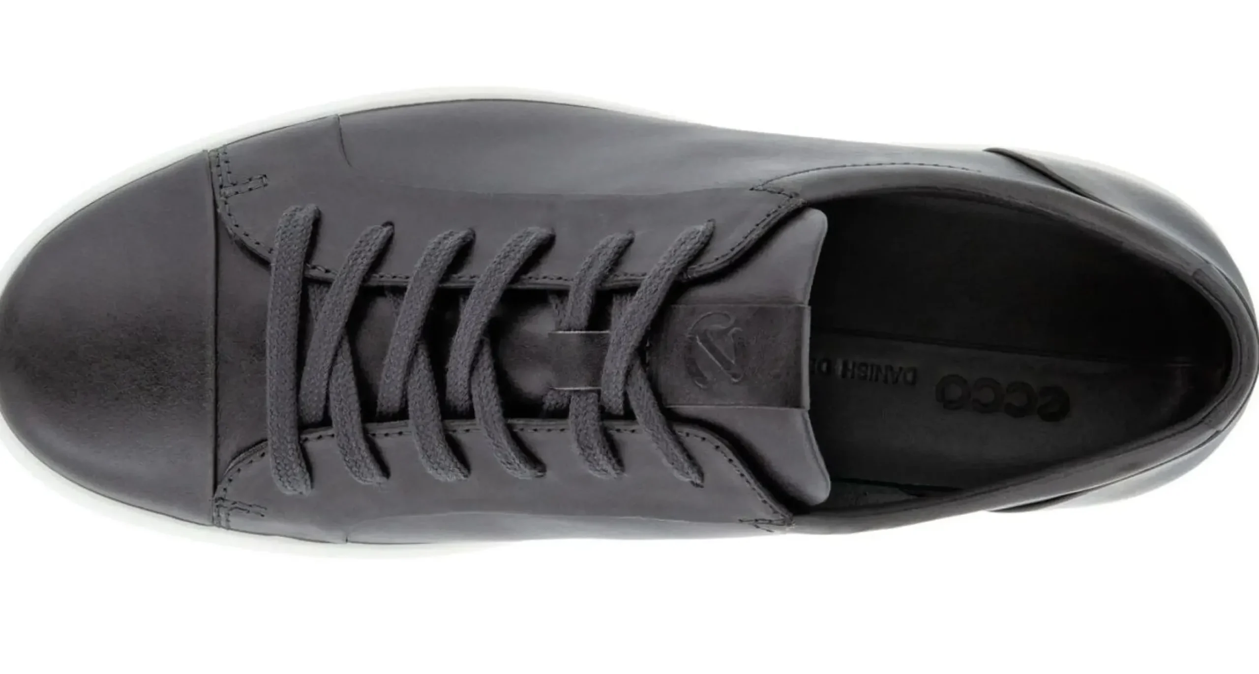 Clearance Ecco Men's Soft 7 Titanium Grey Leather Lace-Up Sneaker
