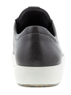 Clearance Ecco Men's Soft 7 Titanium Grey Leather Lace-Up Sneaker