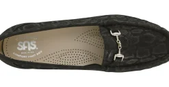 Clearance SAS Shoes Metro Black Nero Snake Slip On Loafer