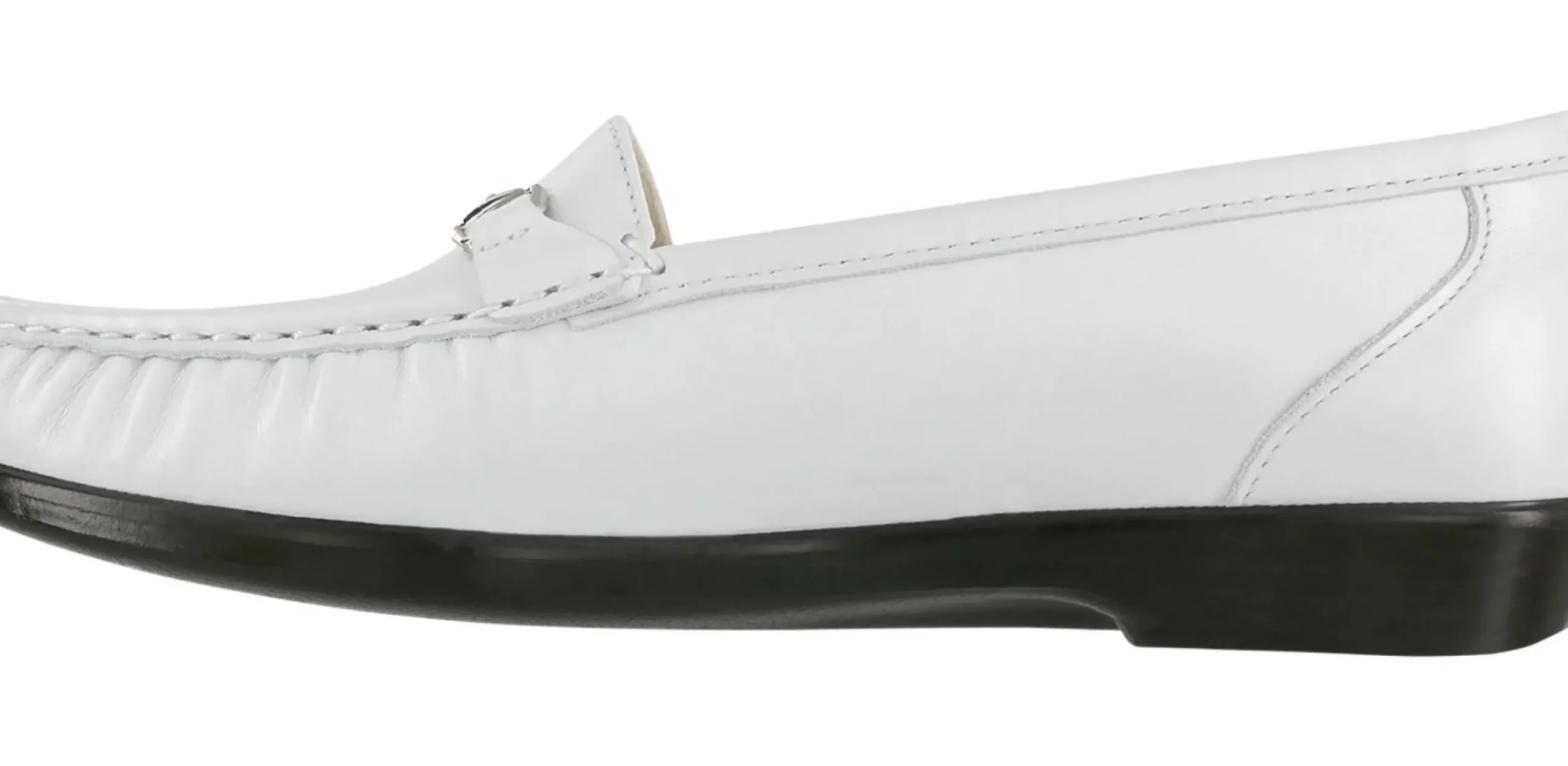 Clearance SAS Shoes Metro Pearl White Leather Slip On Loafer