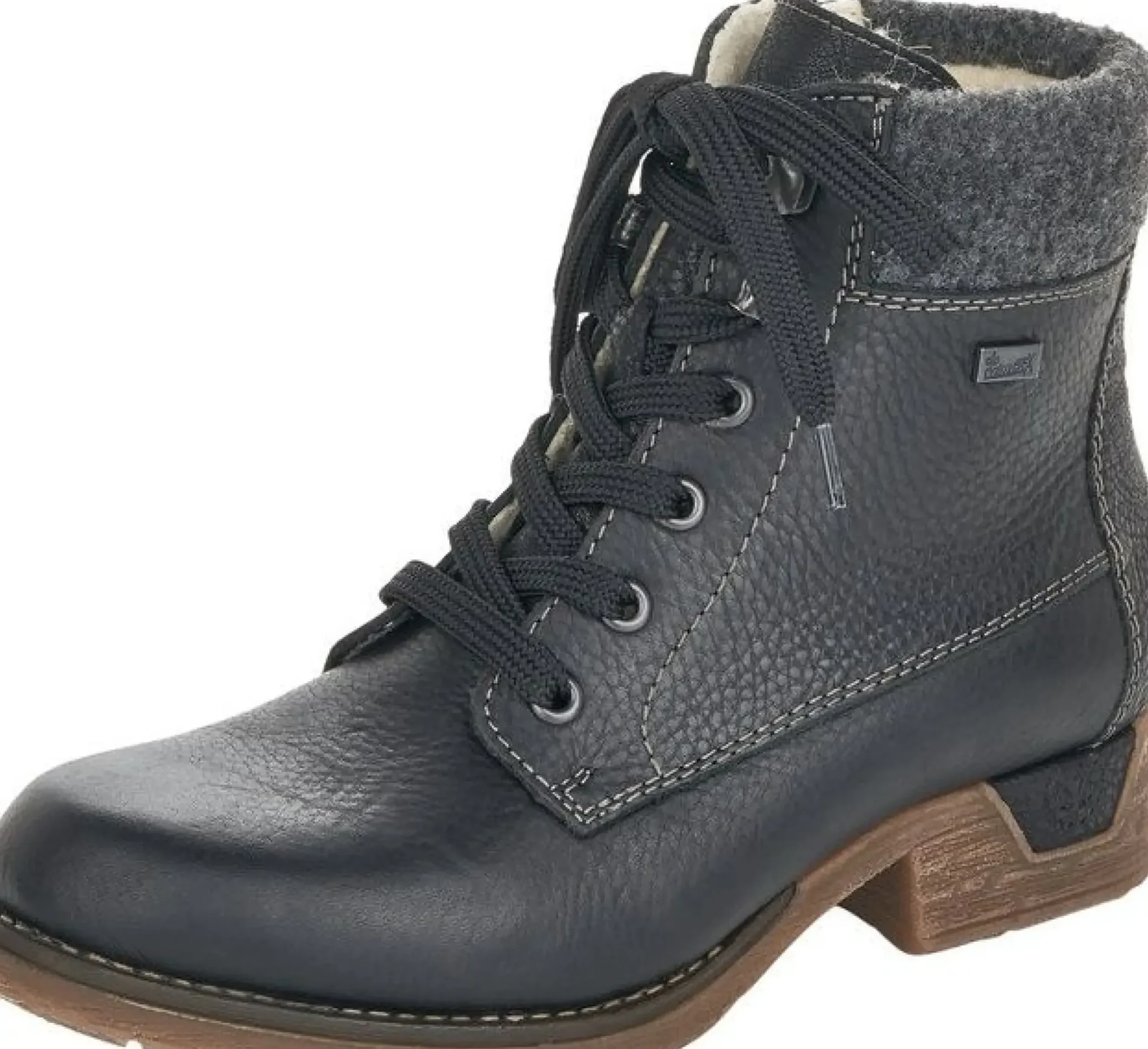 Clearance Rieker Michigan Black Leather Water-Resistant Ankle Boot