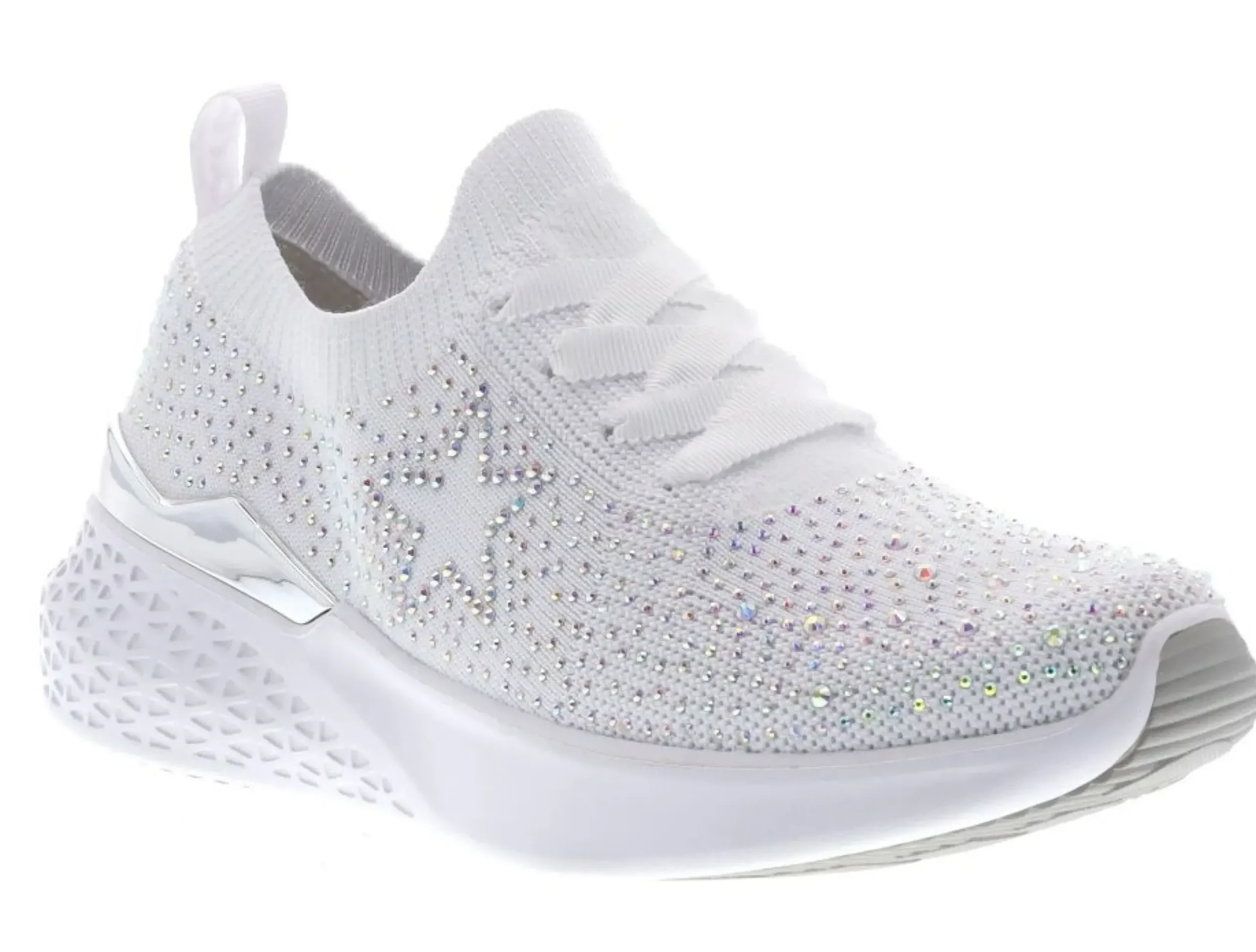 Discount Ara Monticello White Rainbow Rhinestone Slip-On Sneaker