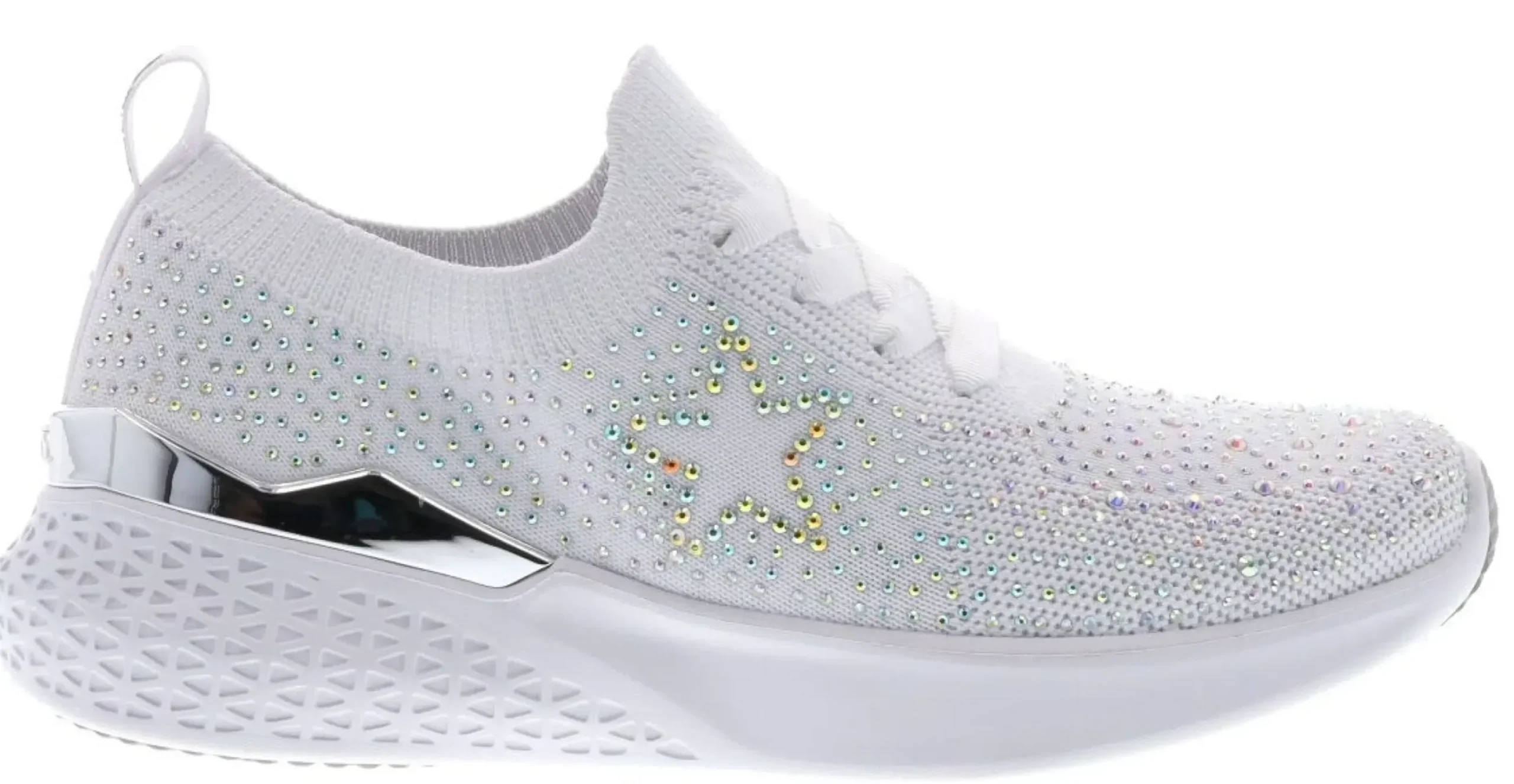 Discount Ara Monticello White Rainbow Rhinestone Slip-On Sneaker