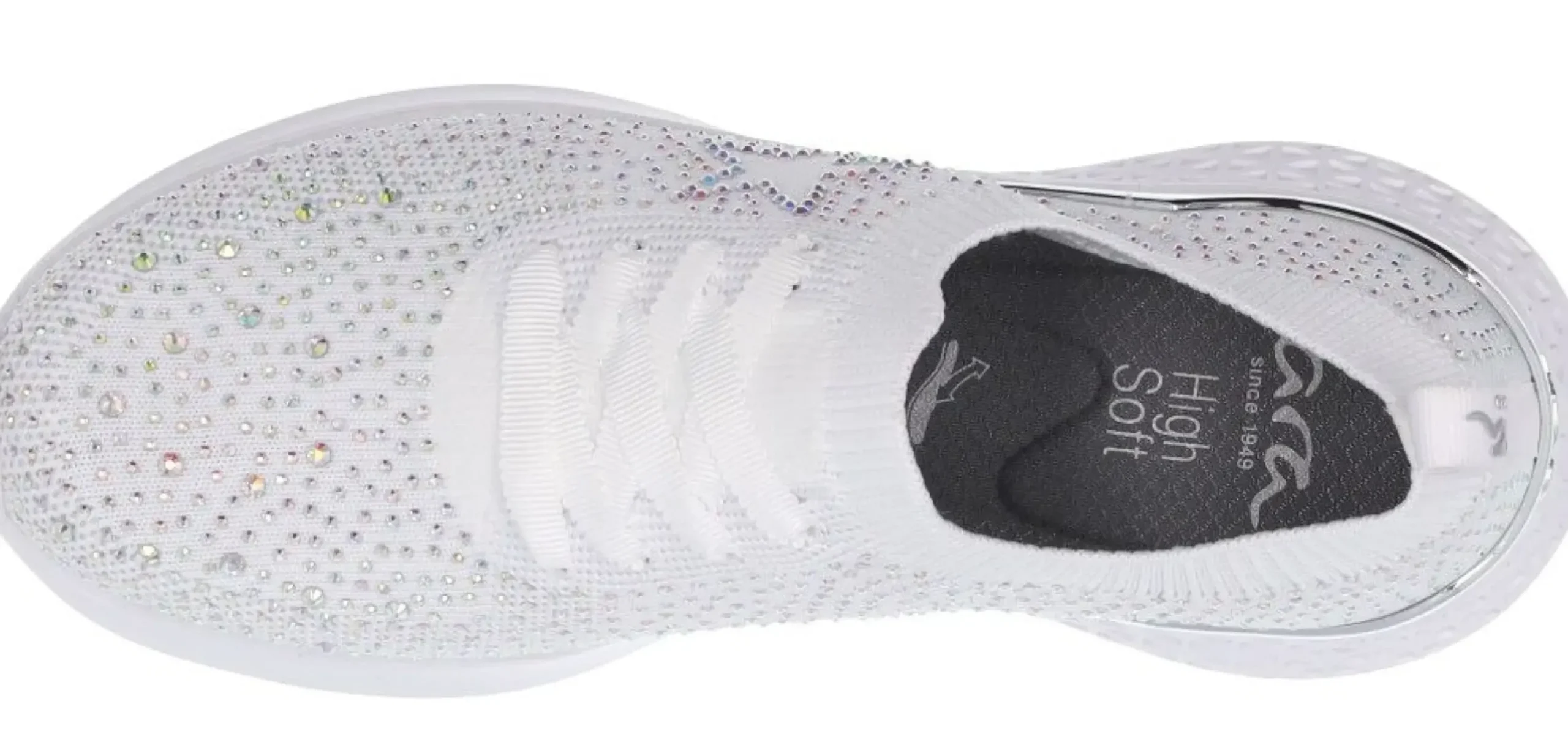 Discount Ara Monticello White Rainbow Rhinestone Slip-On Sneaker