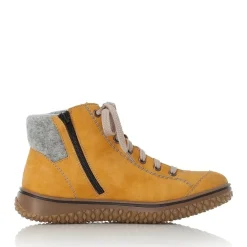 New Rieker Morelia Yellow Fleece Lined Lace-Up Ankle Sneaker