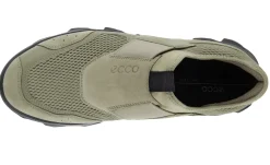 Clearance Ecco Mx Vetiver Green Leather Mesh Slip-On Sneaker