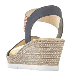 Best Rieker Namur Blue Print Wedge Sandal