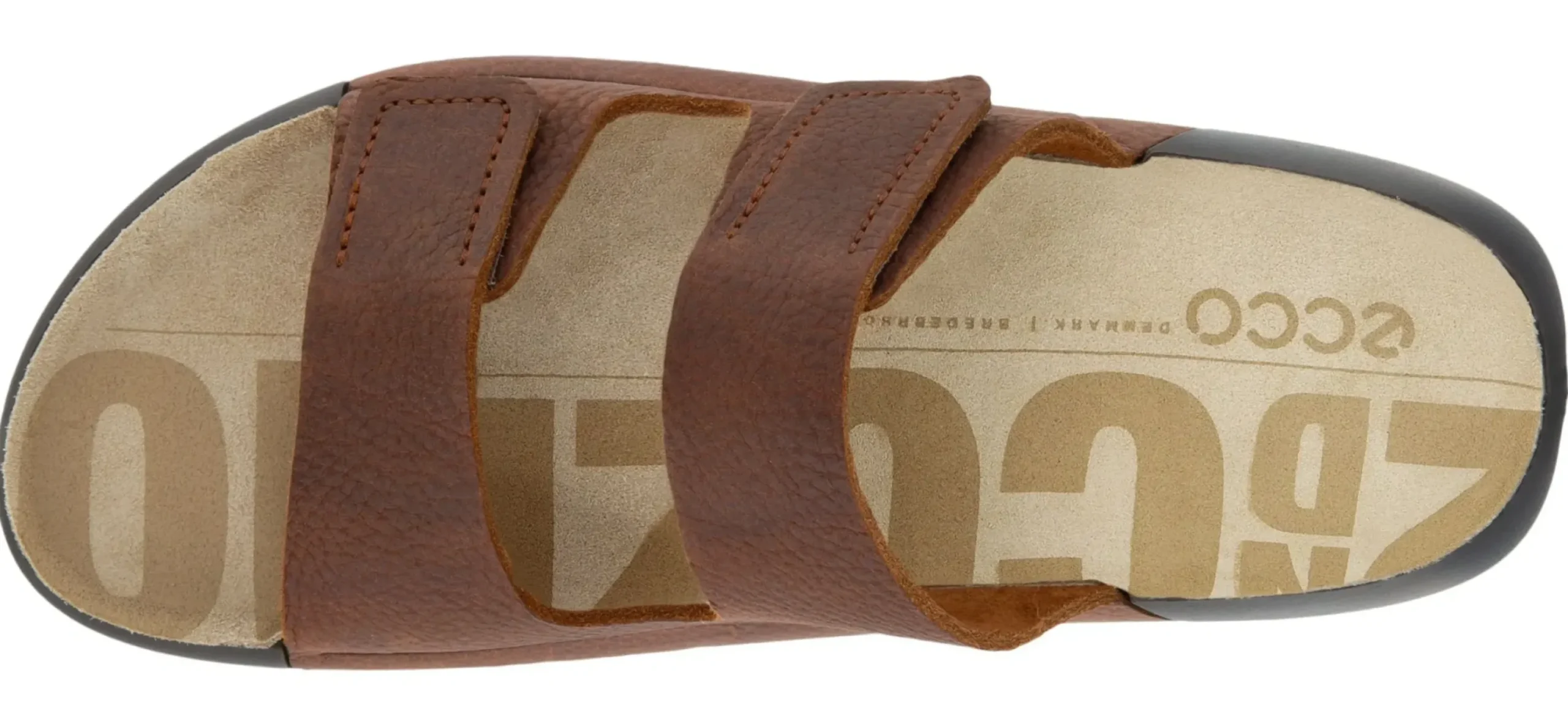 Clearance Ecco 2Nd Cosmo Tuscany Brown Leather Double Strap Slide Sandal