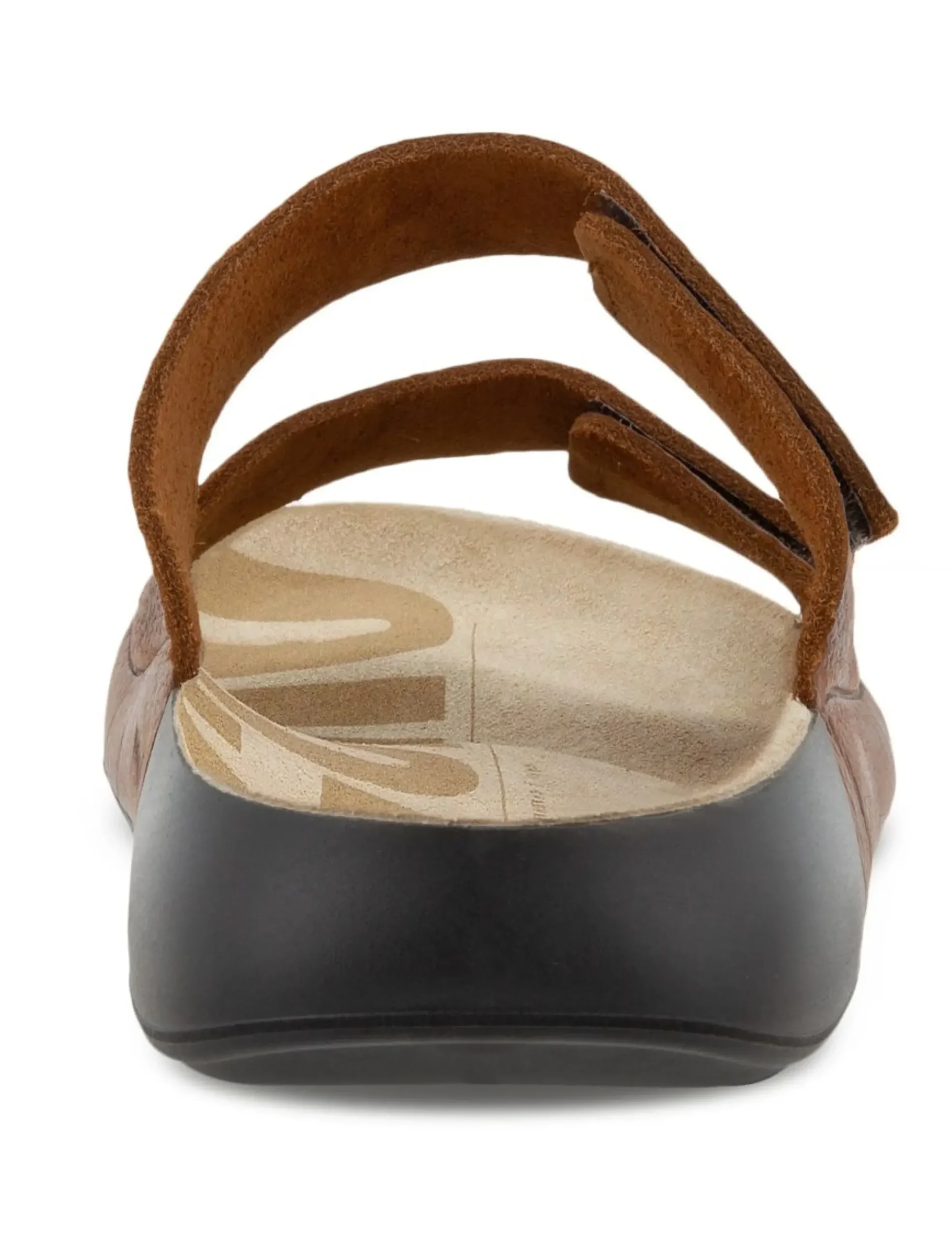 Clearance Ecco 2Nd Cosmo Tuscany Brown Leather Double Strap Slide Sandal
