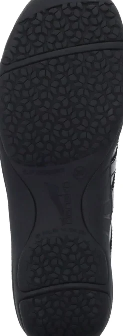 Discount Dansko Neena Black Leather Slip-Resistant Lace-Up Shoe