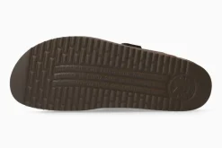 Discount Mephisto Nerio Scratch Brown Leather Slide Sandal