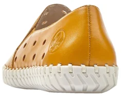 Online Rieker Newark Yellow Perforated Leather Loafer