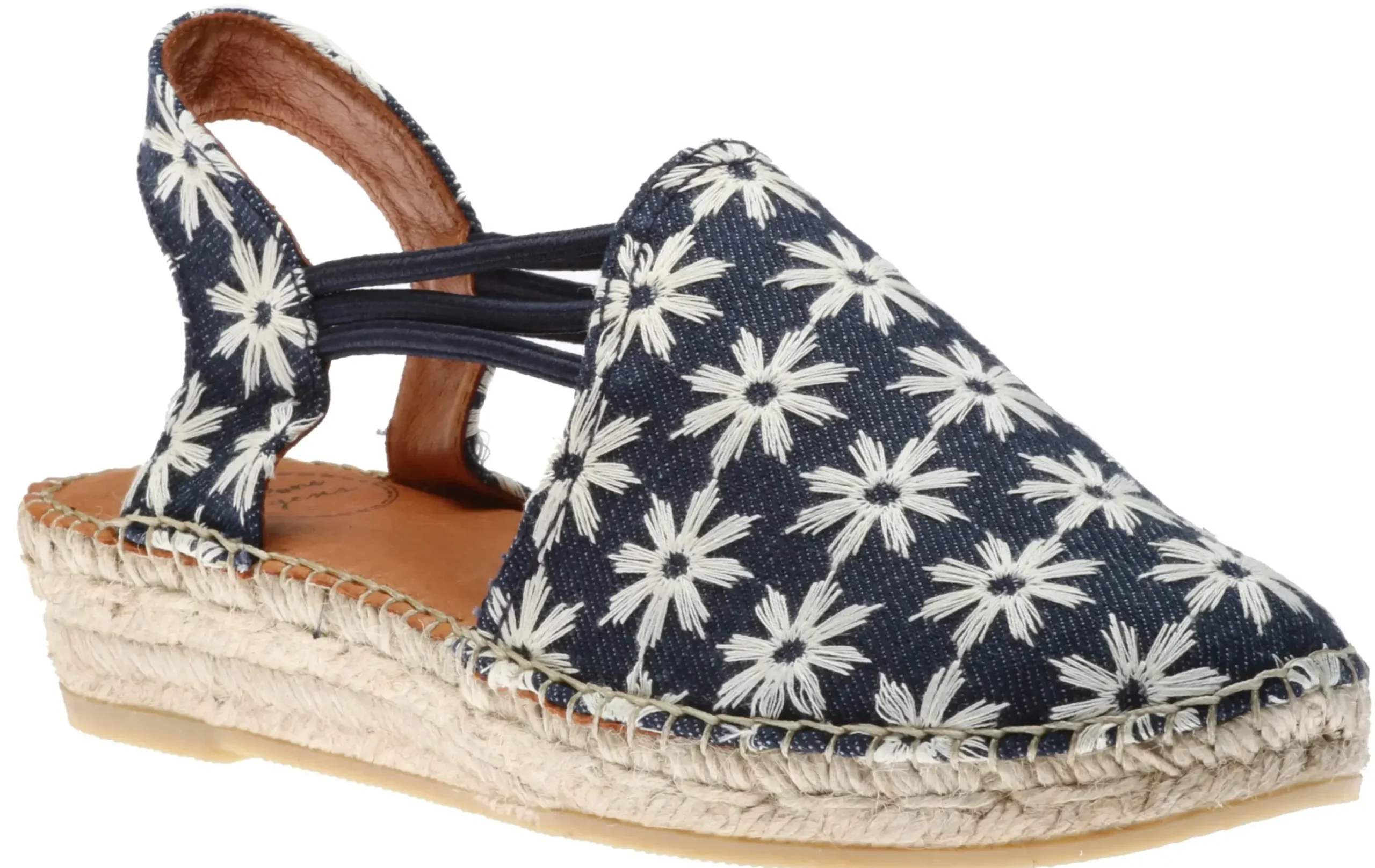 Sale Toni Pons Noa Texa Blue White Embroidered Slip-On Espadrille Flat Sandal