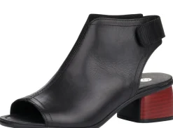 Outlet Remonte Odean Black Leather Chunky Heel Sandal