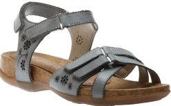 Clearance Remonte Odeon Blue Flower Perforated Leather Sandal