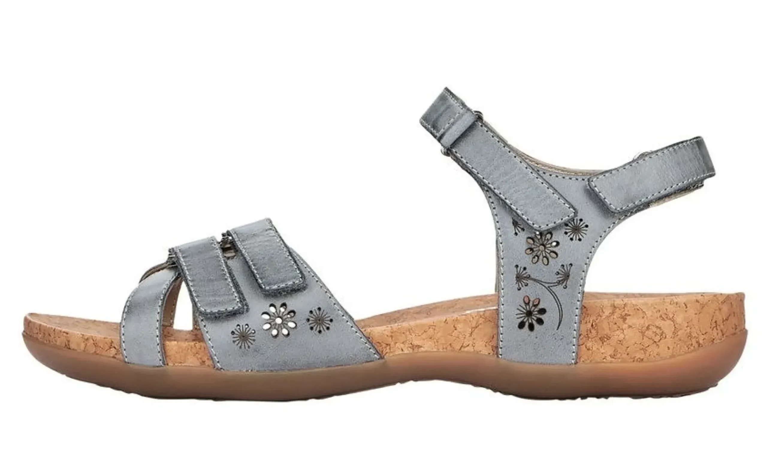 Clearance Remonte Odeon Blue Flower Perforated Leather Sandal