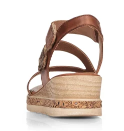 Outlet Remonte Odeon Brown Cheetah Wedge Sandal