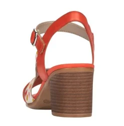 Clearance Remonte Odeon Orange Polka Dot Block Heel Sandal