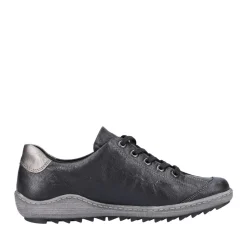 Outlet Remonte Ottawa Black Leather Lace-Up Sneaker