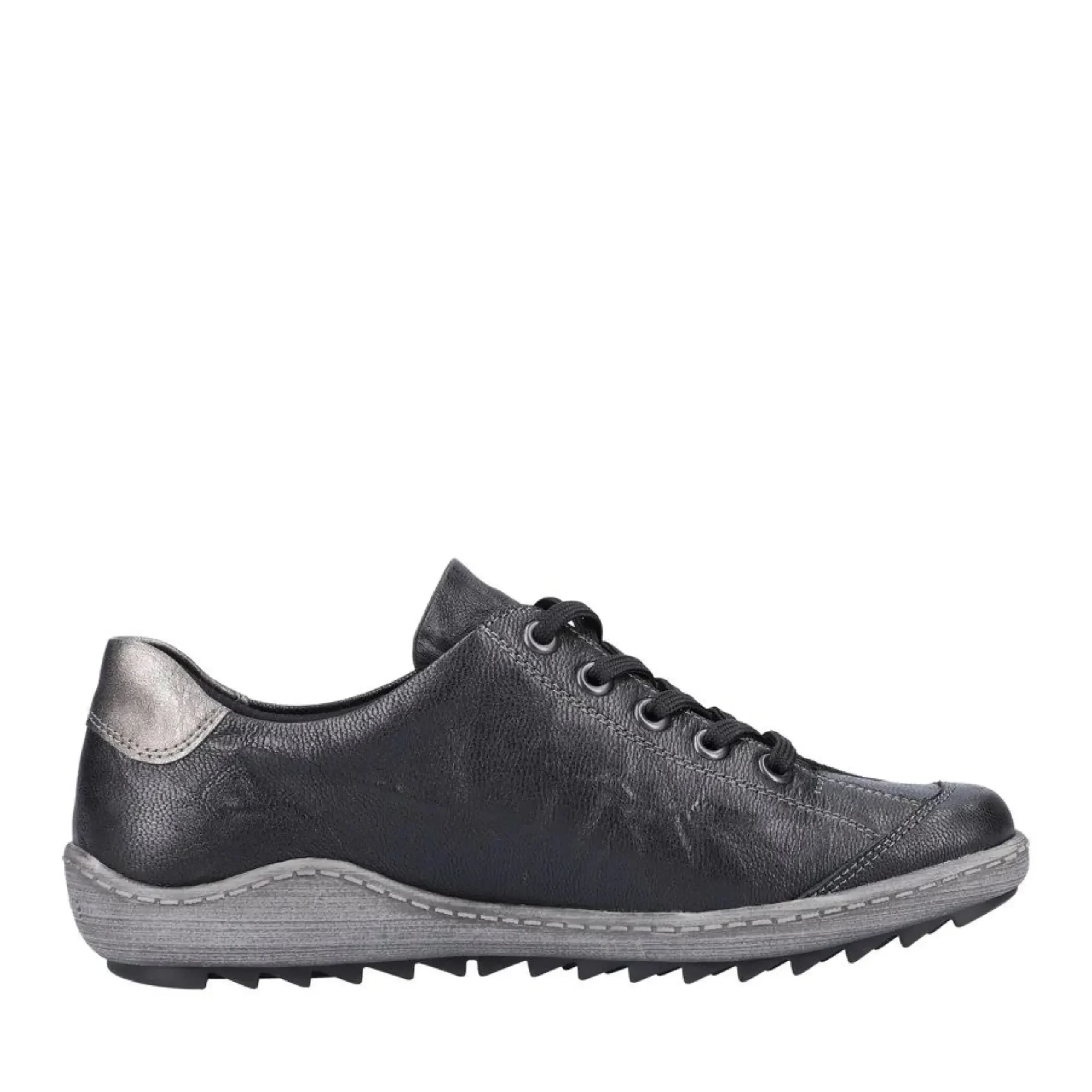 Outlet Remonte Ottawa Black Leather Lace-Up Sneaker