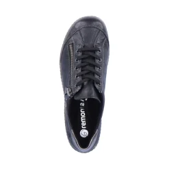 Outlet Remonte Ottawa Black Leather Lace-Up Sneaker