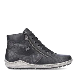 Remonte Ottawa Black Print Lace-Up Ankle Sneaker