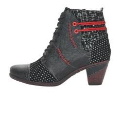 Online Remonte Ottawa Black Red Print Ankle Boot
