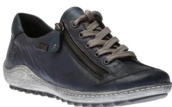 Sale Remonte Ottawa Blue Leather Lace-Up Sneaker
