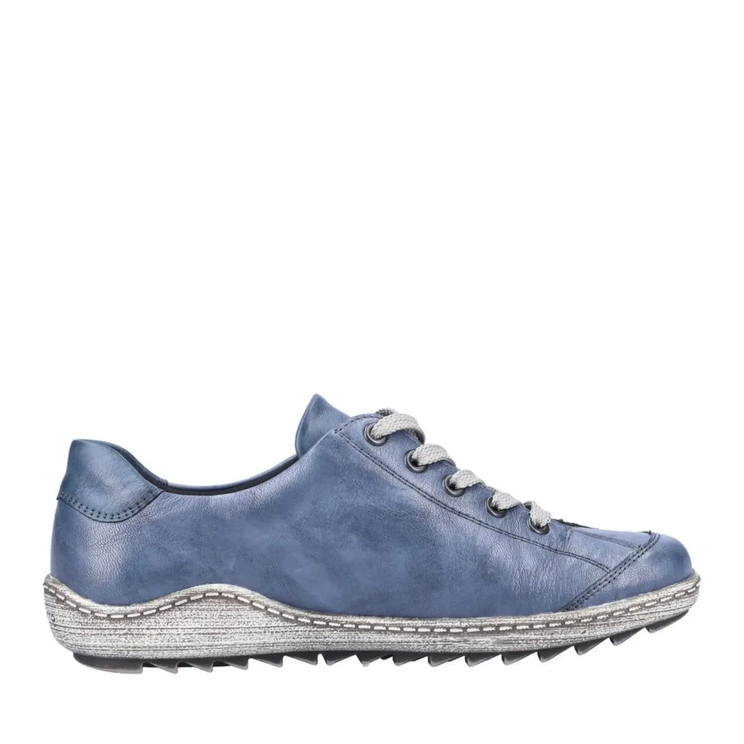 Sale Remonte Ottawa Blue Leather Lace-Up Sneaker