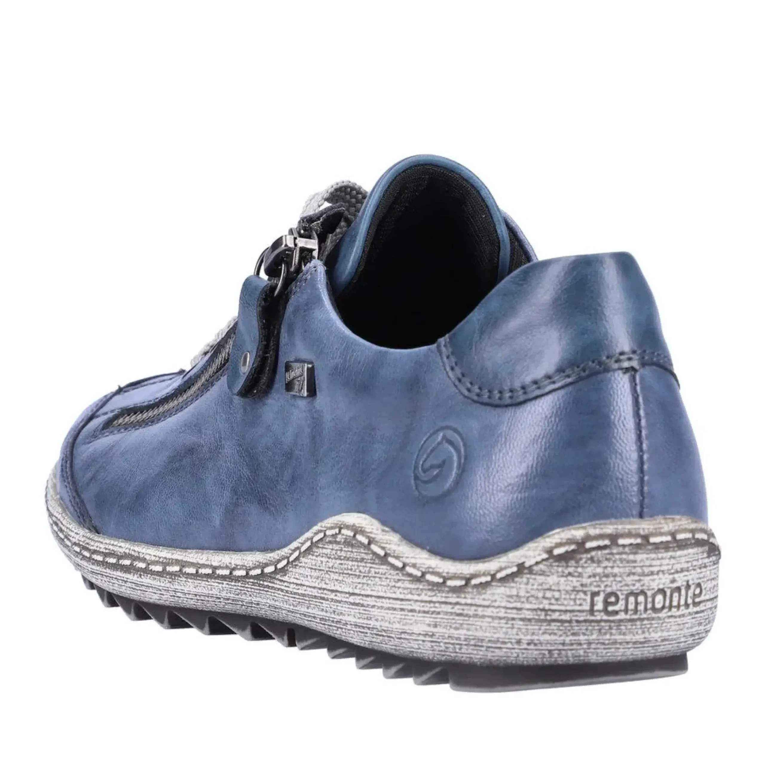 Sale Remonte Ottawa Blue Leather Lace-Up Sneaker