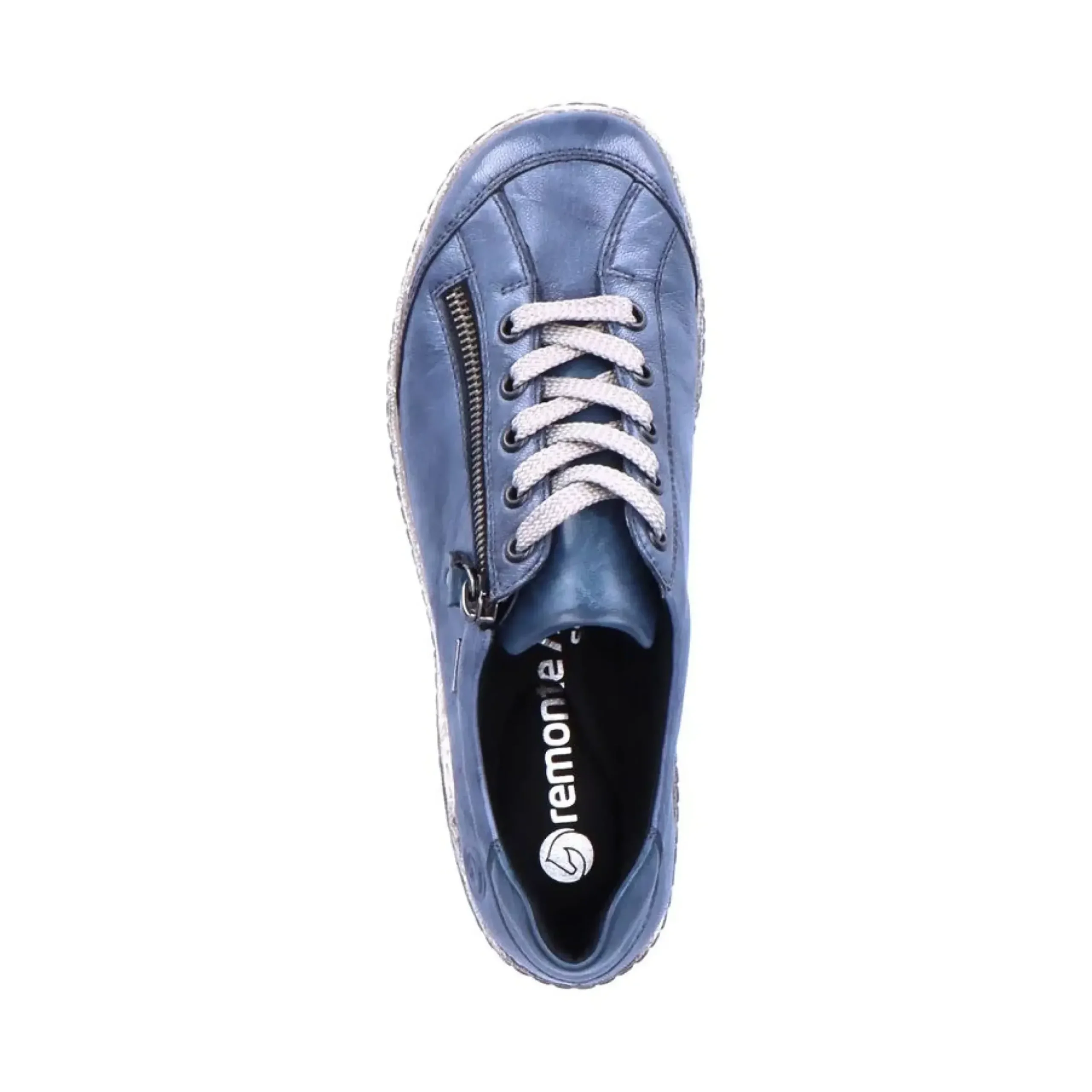 Sale Remonte Ottawa Blue Leather Lace-Up Sneaker