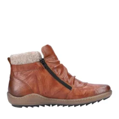 Best Remonte Ottawa Brown Ruched Zipper Boot