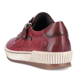 Outlet Remonte Ottawa Burgundy Leather Zipper Lace-Up Sneaker