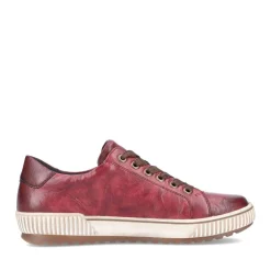 Outlet Remonte Ottawa Burgundy Leather Zipper Lace-Up Sneaker