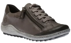Best Remonte Ottawa Grey Leather Lace-Up Sneaker