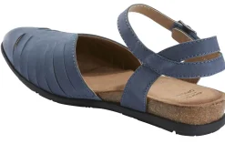 Clearance Earth Palomos Peyton Moroccan Blue Nubuck Cork Sandal